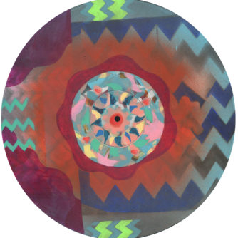Corona Virus Series - Art Produced in Quarantine by NJ artist Christina Saj on discarded record collection. Saj is a contemporary American artist making spiritually inspired, colorful, abstract paintings and icons for modern life.